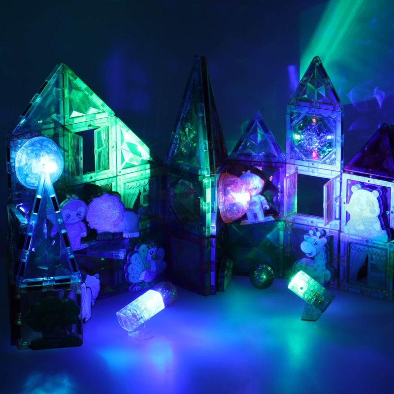 Klocki magnetyczne konstrukcyjne świecące zwierzęta 90 elementów - obrazek 11