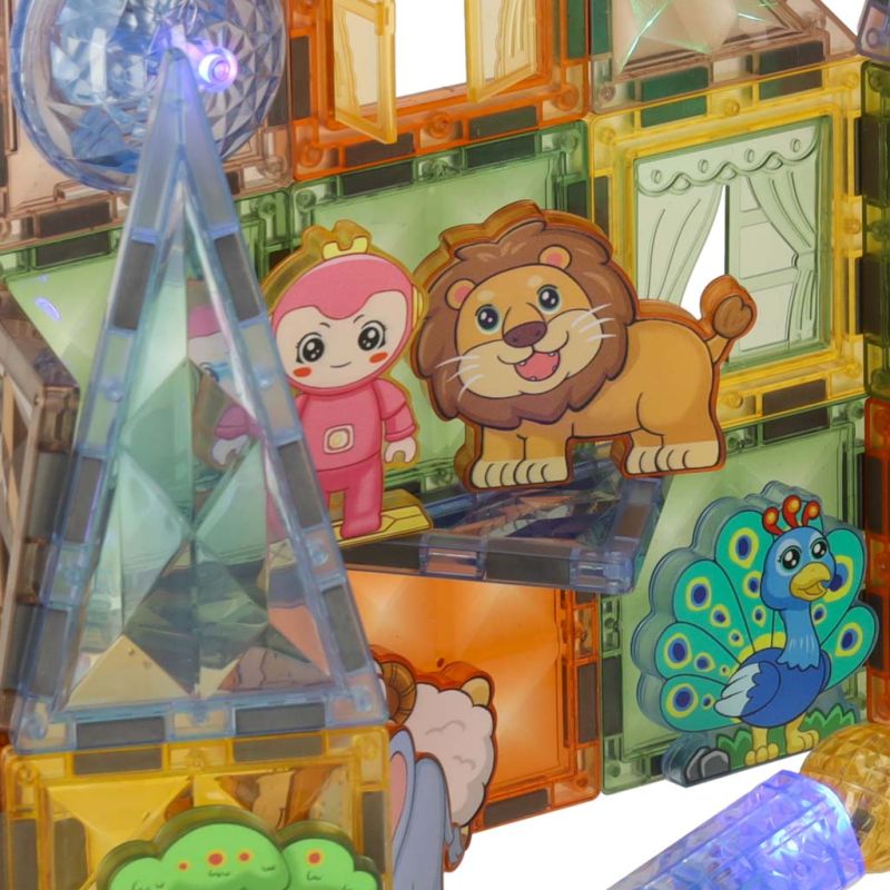 Klocki magnetyczne konstrukcyjne świecące zwierzęta 90 elementów - obrazek 5