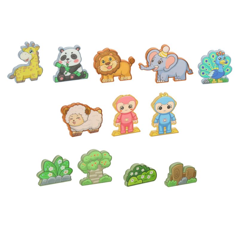 Klocki magnetyczne konstrukcyjne świecące zwierzęta 90 elementów - obrazek 6