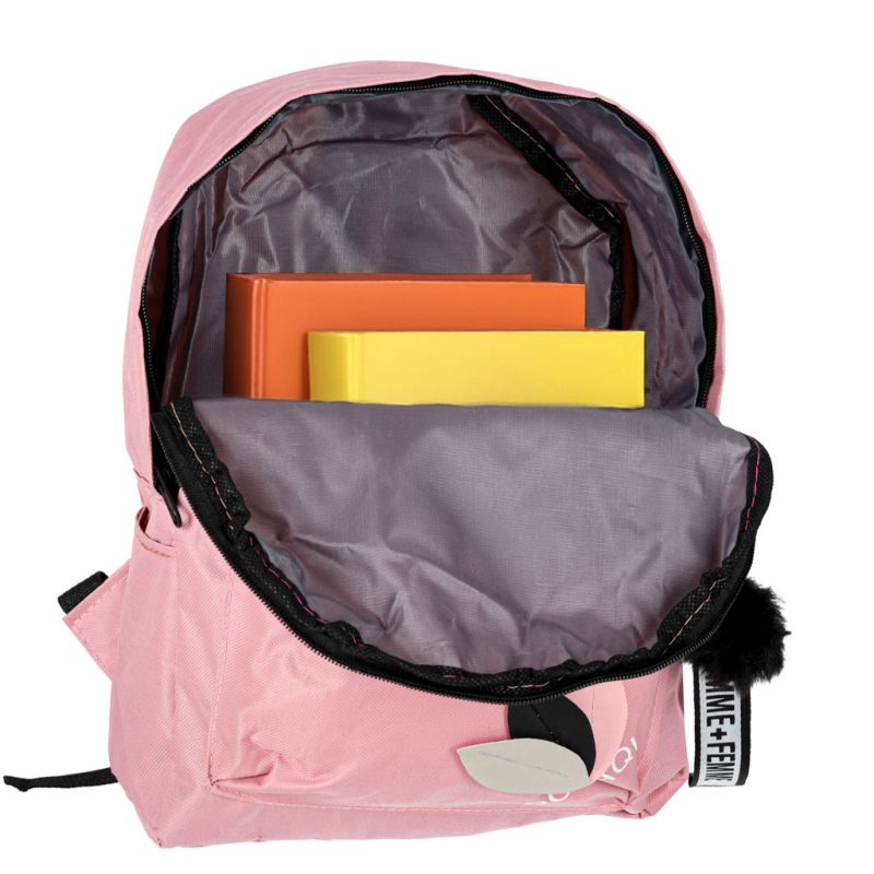 Plecak szkolny młodzieżowy jednokomorowy różowy - obrazek 7