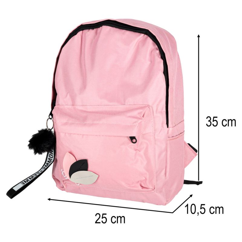Plecak szkolny młodzieżowy jednokomorowy różowy - obrazek 10