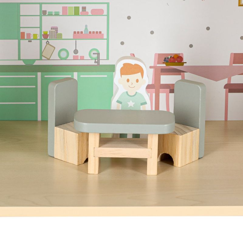 Domek dla lalek drewniany LULILO Peonio 70cm LED róż - obrazek 12