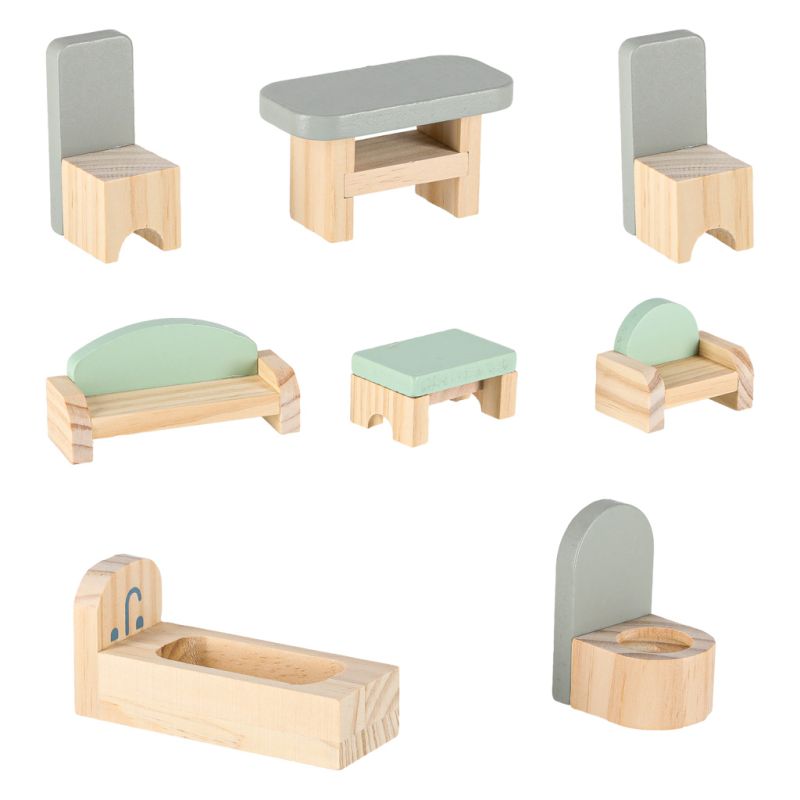 Domek dla lalek drewniany LULILO Peonio 70cm LED róż - obrazek 7