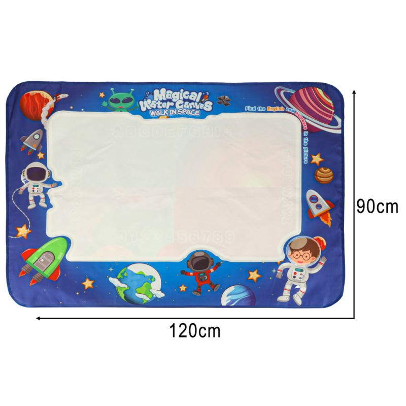 Mata wodna do malowania rysowania wodą mazaki pieczątki szablony wałek 120x90cm kosmos - obrazek 13