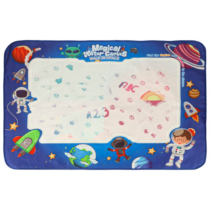 Mata wodna do malowania rysowania wodą mazaki pieczątki szablony wałek 120x90cm kosmos - obrazek 3