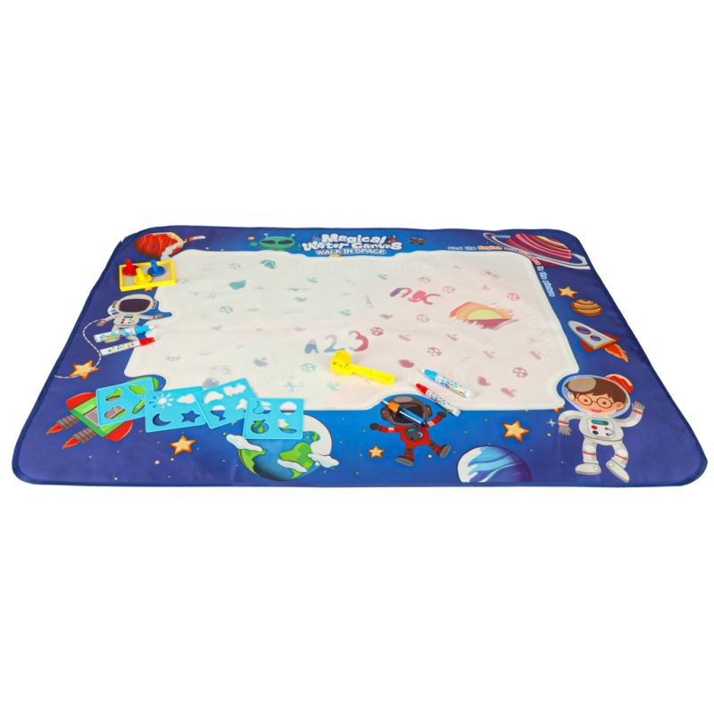 Mata wodna do malowania rysowania wodą mazaki pieczątki szablony wałek 120x90cm kosmos - obrazek 4