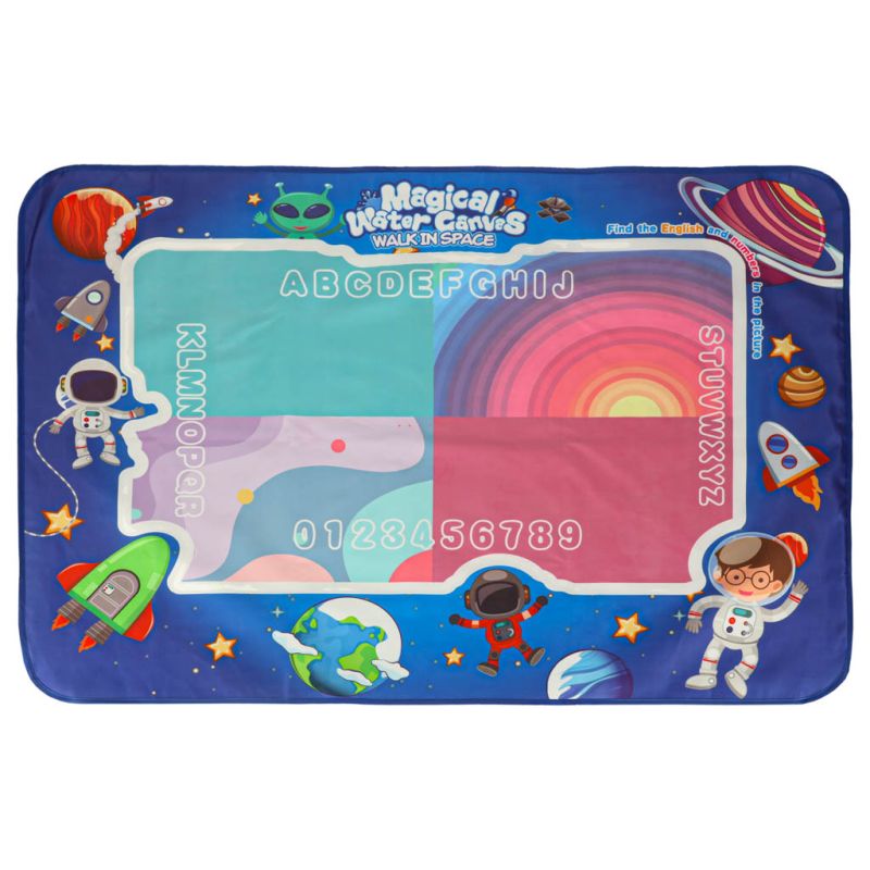 Mata wodna do malowania rysowania wodą mazaki pieczątki szablony wałek 120x90cm kosmos - obrazek 5