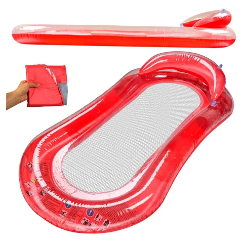 Materac dmuchany do pływania basenu wodny z siatką czerwony BESTWAY 43103