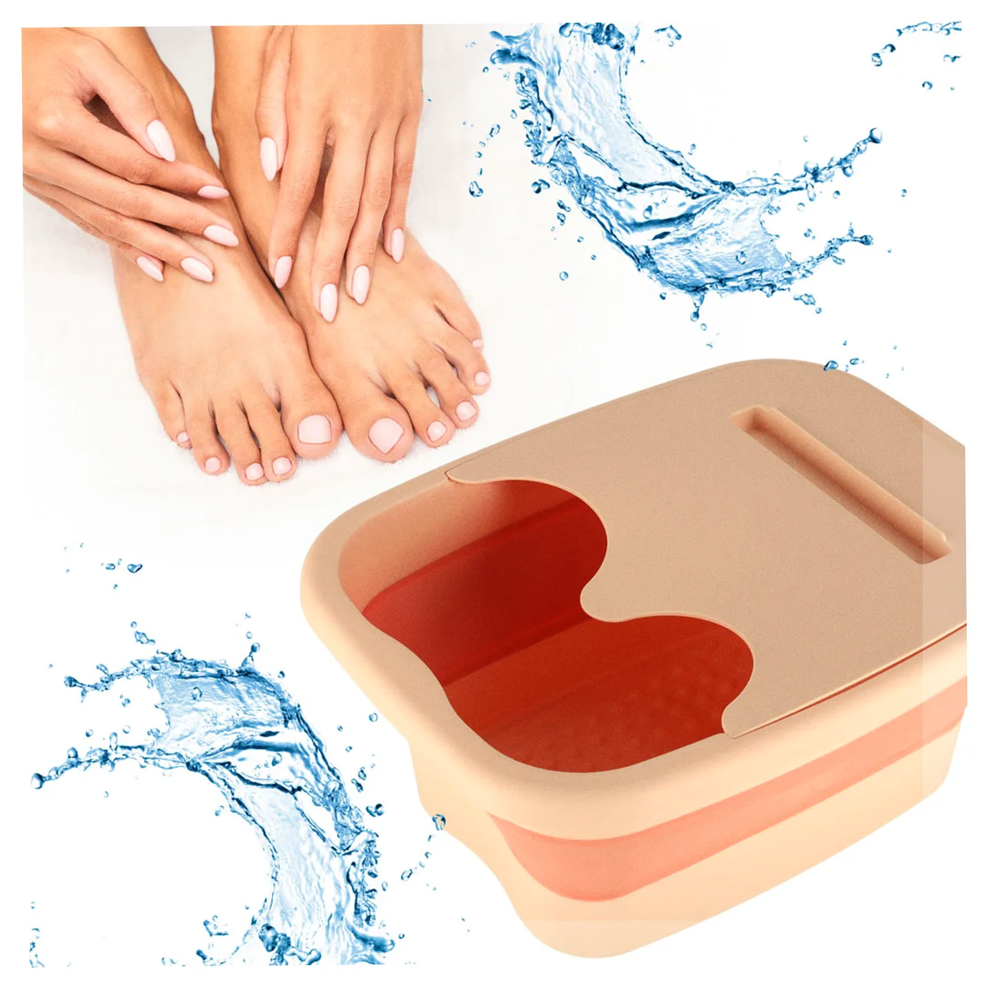 Miska do masażu mycia stóp nóg silikonowa składana wiadro z wypustkami - obrazek 11