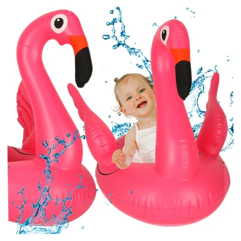 Kółko do pływania dla niemowląt koło pontonik dla dzieci dmuchany z siedziskiem flaming max 15kg 1-3lata