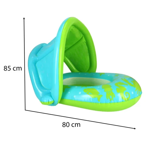 Kółko do pływania koło dmuchane dla niemowląt pontonik z daszkiem BESTWAY 34091 zielone