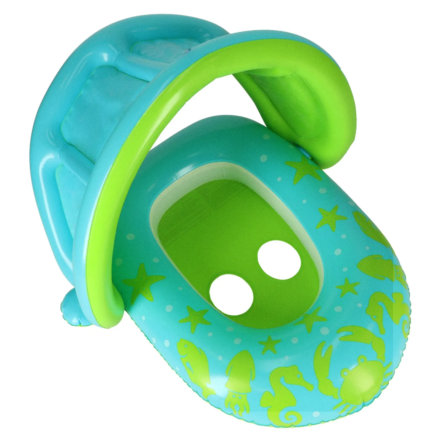 Kółko do pływania koło dmuchane dla niemowląt pontonik z daszkiem BESTWAY 34091 zielone - obrazek 6