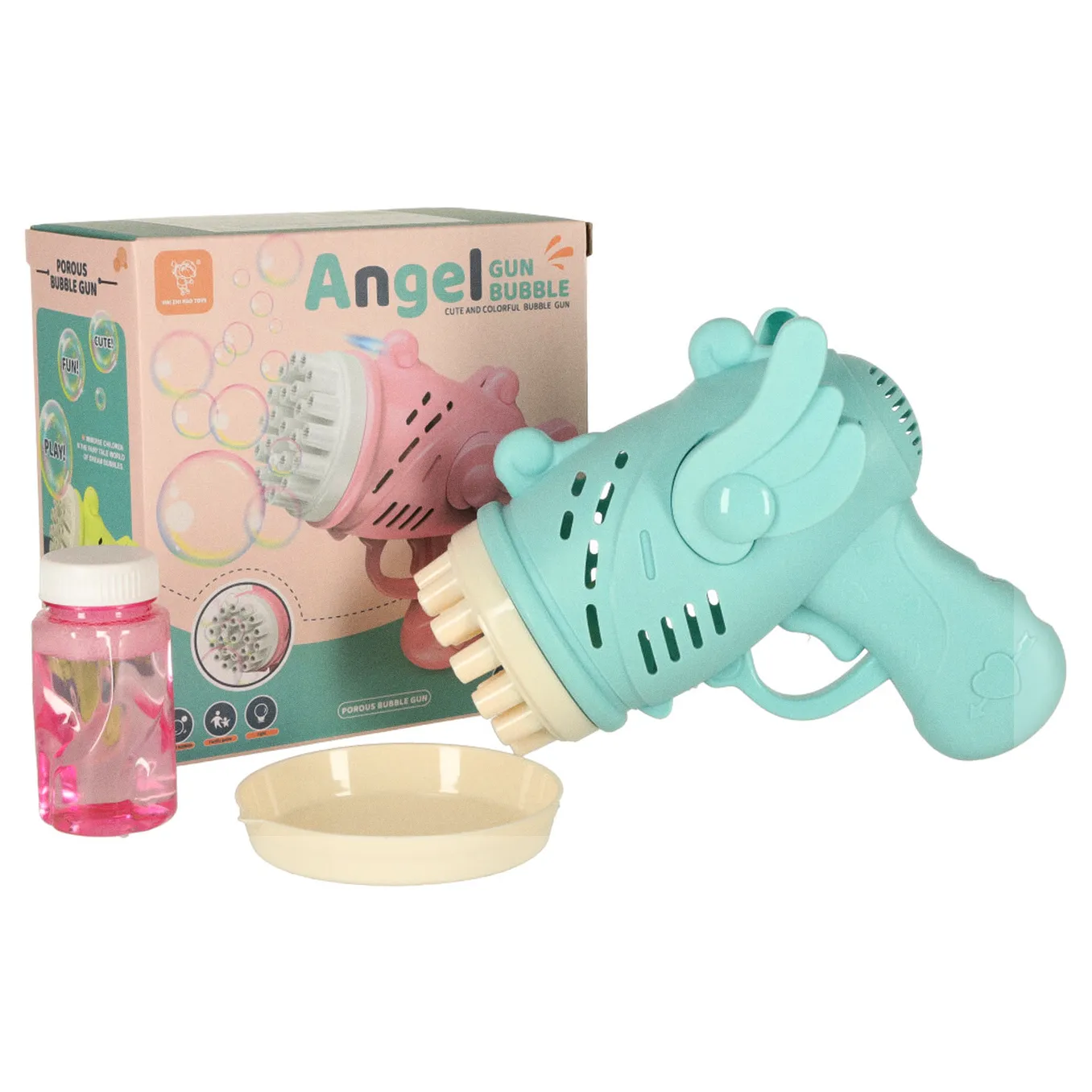 Pistolet do baniek mydlanych bańki mydlane ze skrzydłami niebieski - obrazek 11