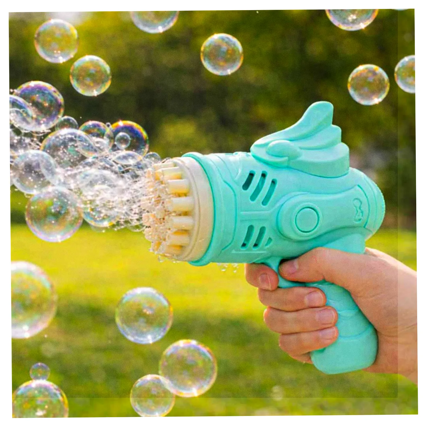 Pistolet do baniek mydlanych bańki mydlane ze skrzydłami niebieski - obrazek 14