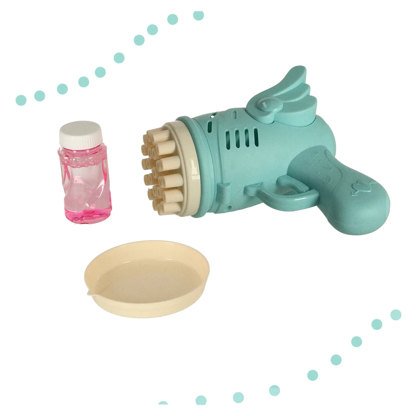 Pistolet do baniek mydlanych bańki mydlane ze skrzydłami niebieski