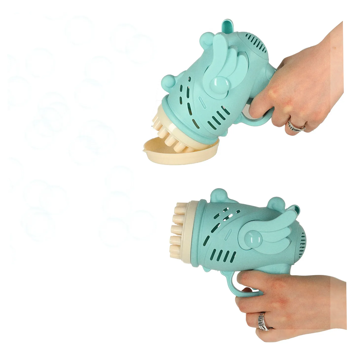 Pistolet do baniek mydlanych bańki mydlane ze skrzydłami niebieski - obrazek 5