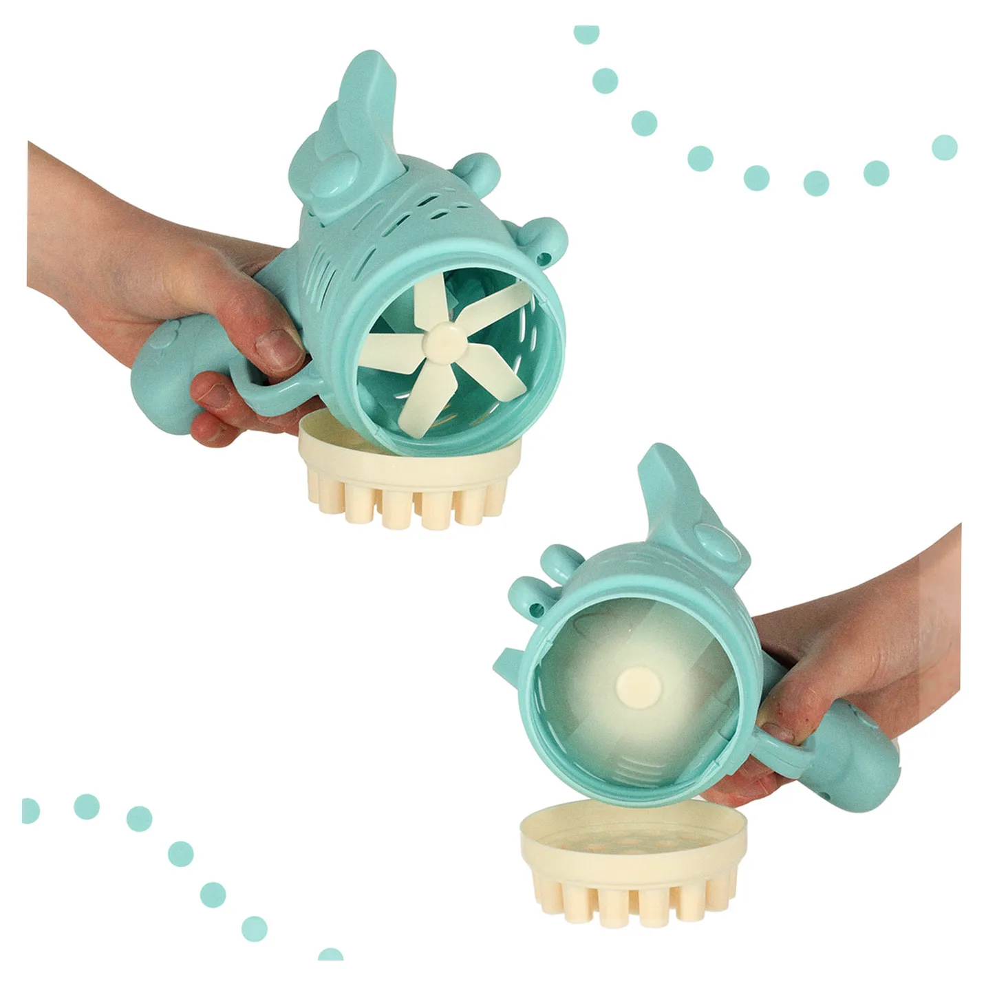 Pistolet do baniek mydlanych bańki mydlane ze skrzydłami niebieski - obrazek 6