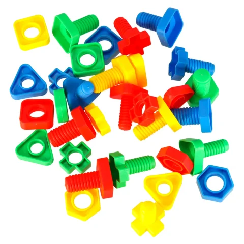 Klocki konstrukcyjne edukacyjne śruby montessori 30 elementów