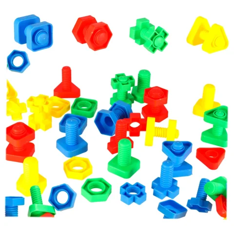 Klocki konstrukcyjne edukacyjne śruby montessori 30 elementów