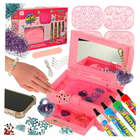 Kreatywny zestaw do robienia biżuterii koralików zawieszek magiczne pudełko UV