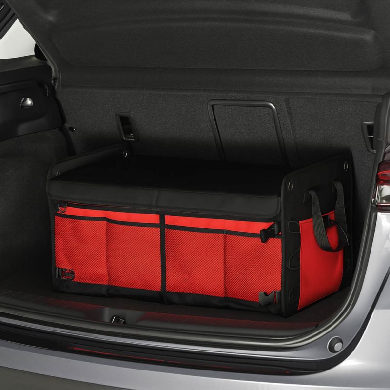 Organizer do bagażnika duża torba do samochodu czarny czerwony - obrazek 11