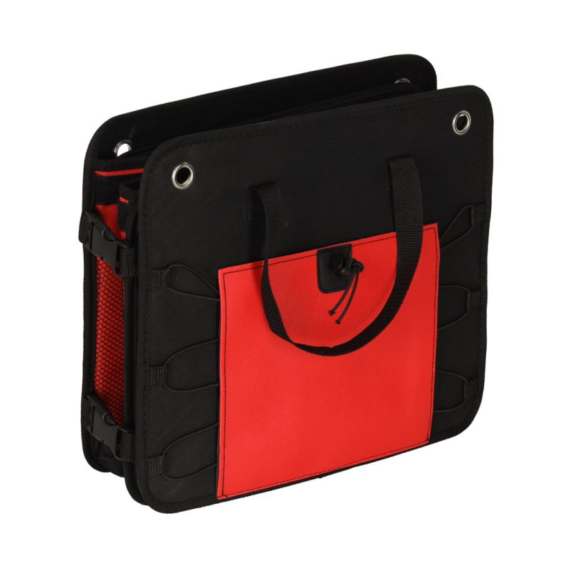 Organizer do bagażnika duża torba do samochodu czarny czerwony - obrazek 10