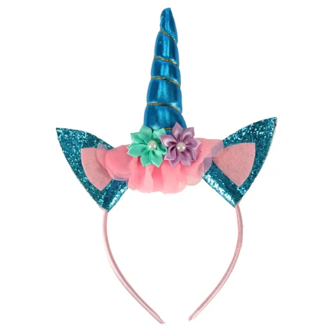 Kostium strój karnawałowy przebranie Jednorożec opaska+ spódniczka niebieski 3-6lat