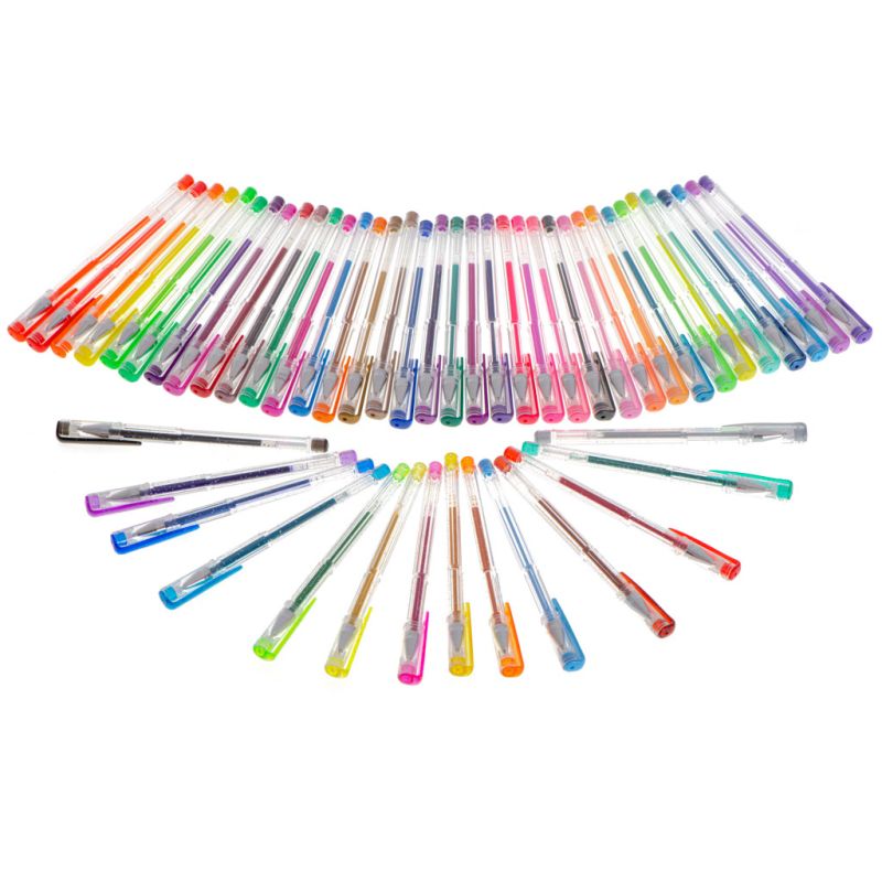 Długopisy żelowe kolorowe brokatowe zestaw 50szt. - obrazek 3