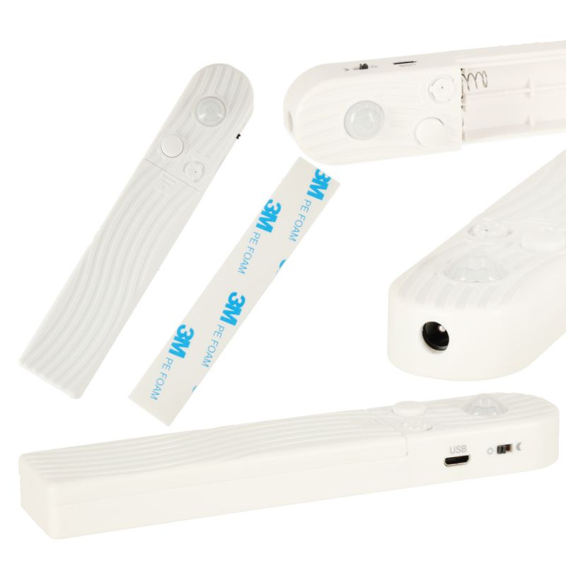 Taśma LED wodoodporna na baterie USB czujnik ruchu 1M 59LED zimny biały - obrazek 5