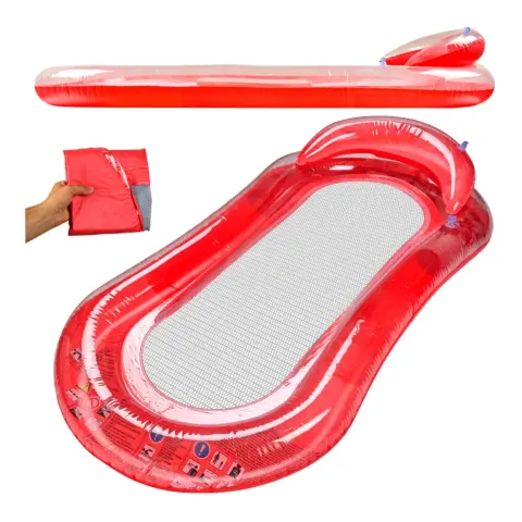 Materac dmuchany do pływania basenu wodny z siatką czerwony BESTWAY 43103