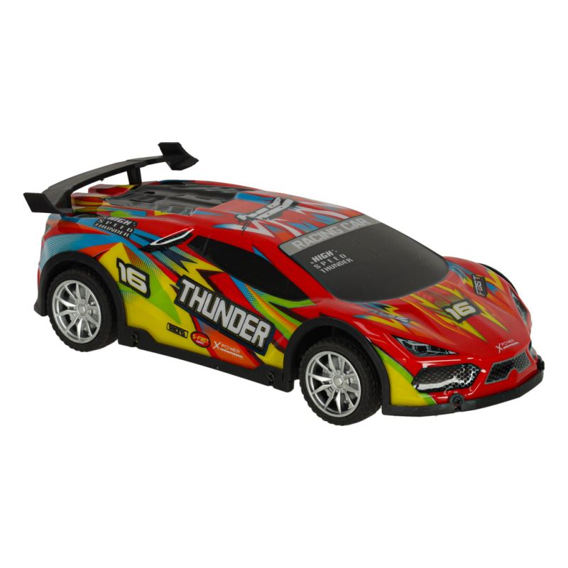 Samochód RC sportowy zdalnie sterowany na pilot auto wyścigowe drift z LED światłami czerwony - obrazek 2