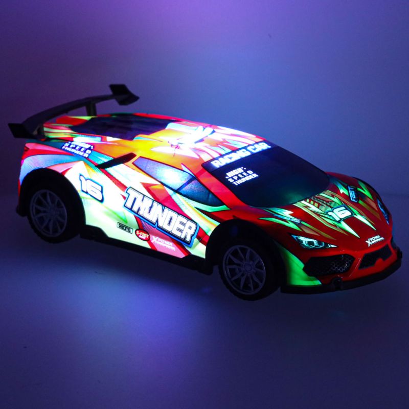 Samochód RC sportowy zdalnie sterowany na pilot auto wyścigowe drift z LED światłami czerwony - obrazek 5