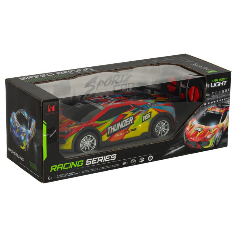 Samochód RC sportowy zdalnie sterowany na pilot auto wyścigowe drift z LED światłami czerwony - obrazek 9