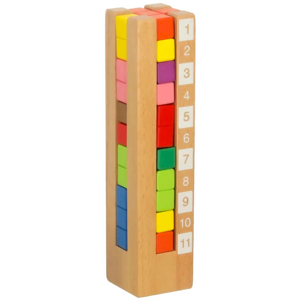 Klocki drewniane edukacyjne układanka Montessori kolorowe - obrazek 2