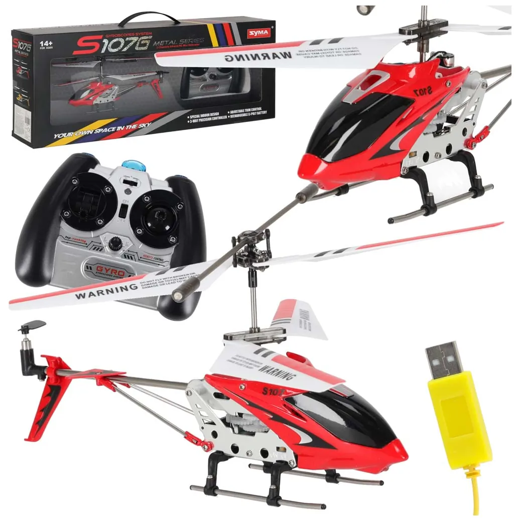 Helikopter zdalnie sterowany na pilota RC SYMA S107G czerwony
