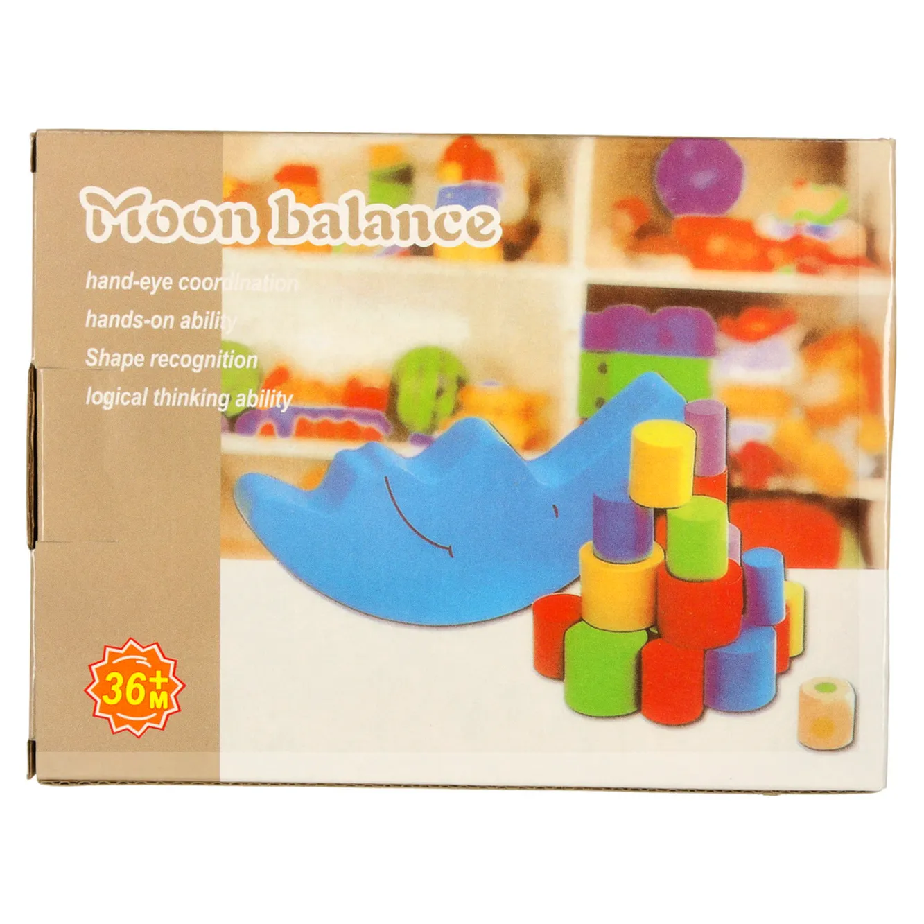 Gra zręcznościowa montessori układanka balansująca klocki drewniane księżyc - obrazek 10