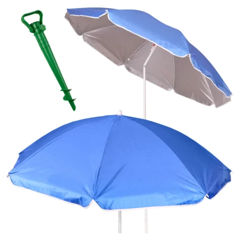 Parasol ogrodowy plażowy regulowany łamany składany UV 150cm niebieski