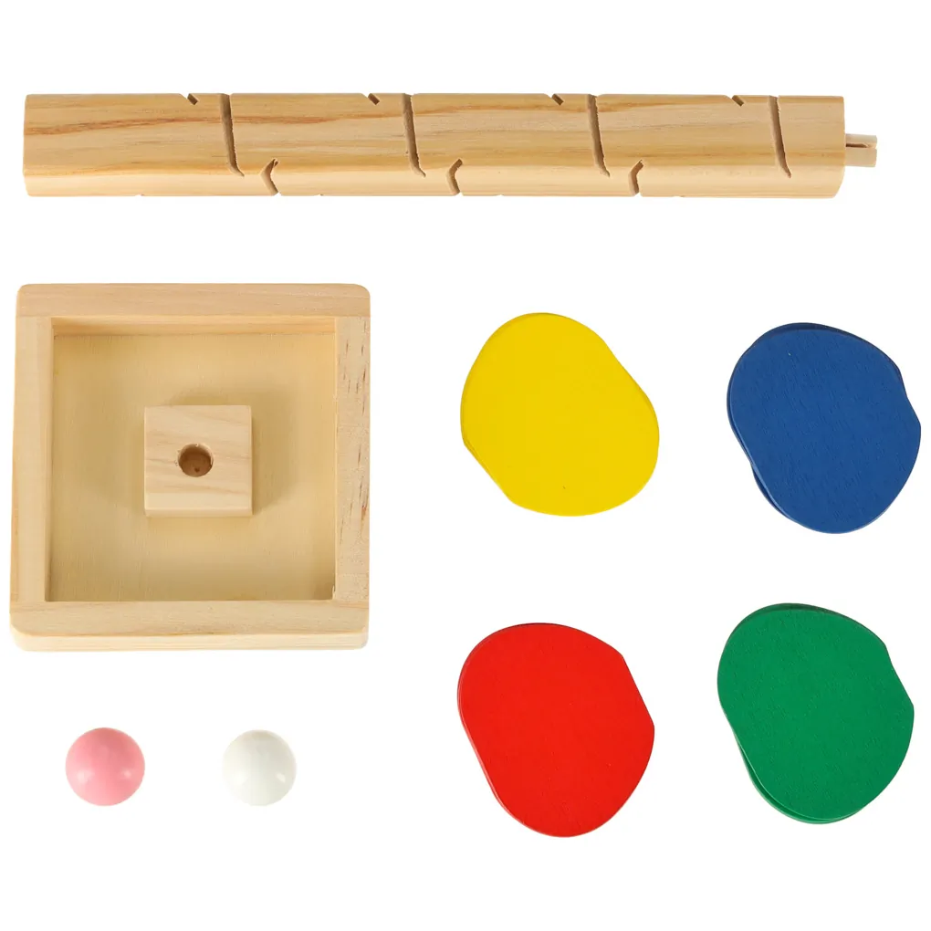 Drzewko edukacyjne klocki drewniane tor kulkowy Kulodrom Montessori - obrazek 3