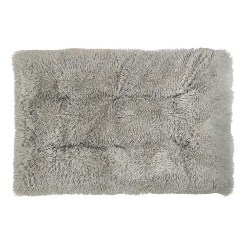 Legowisko dla psa kota pluszowe posłanie włochata poduszka poducha shaggy 115cm szary