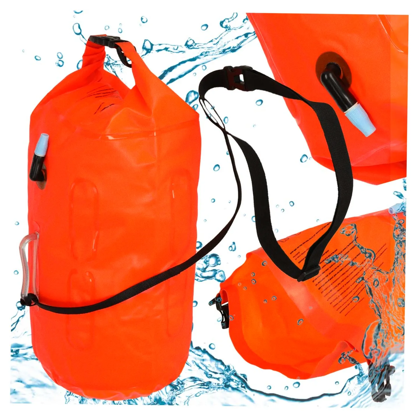 Bojka do pływania boja asekuracyjna ratunkowa pływacka sucha kieszeń gwizdek 20l