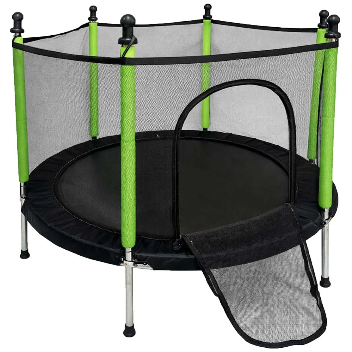 Trampolina do domu ogrodu dla dzieci siatka piłki 140cm 55inch zielona - obrazek 3