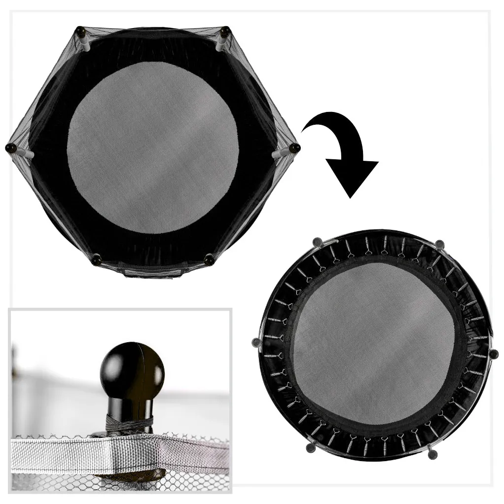 Trampolina do domu ogrodu dla dzieci siatka piłki 140cm 55inch zielona - obrazek 9