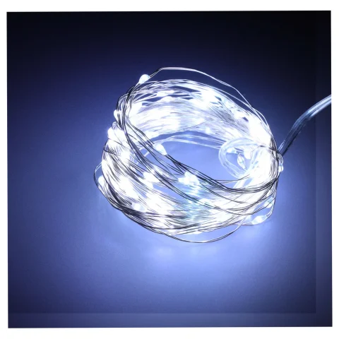 Lampki LED druciki dekoracyjne świąteczne choinkowe 10m 100LED zimny biały