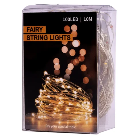 Lampki LED druciki dekoracyjne świąteczne choinkowe 10m 100LED zimny biały