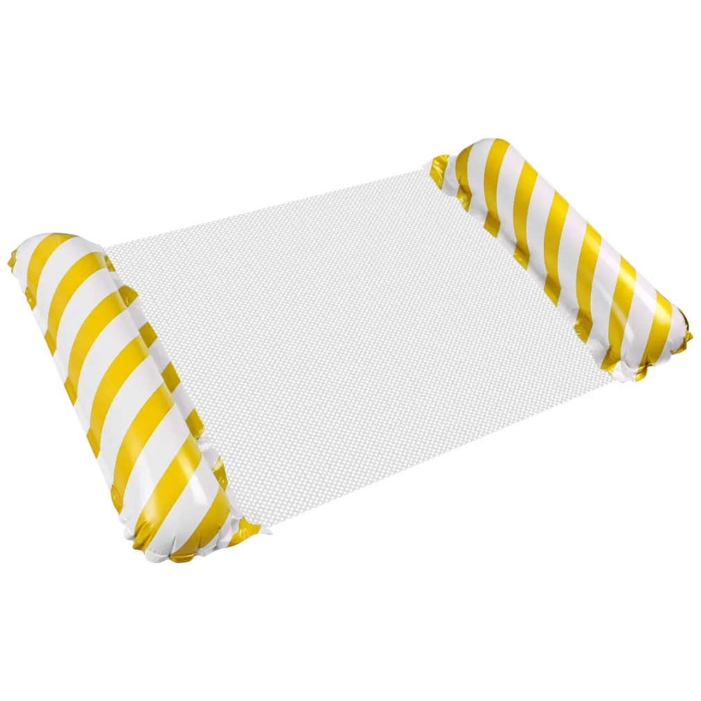 Materac dmuchany plażowy hamak wodny leżak fotel krzesło do pływania basenu żółty - obrazek 5
