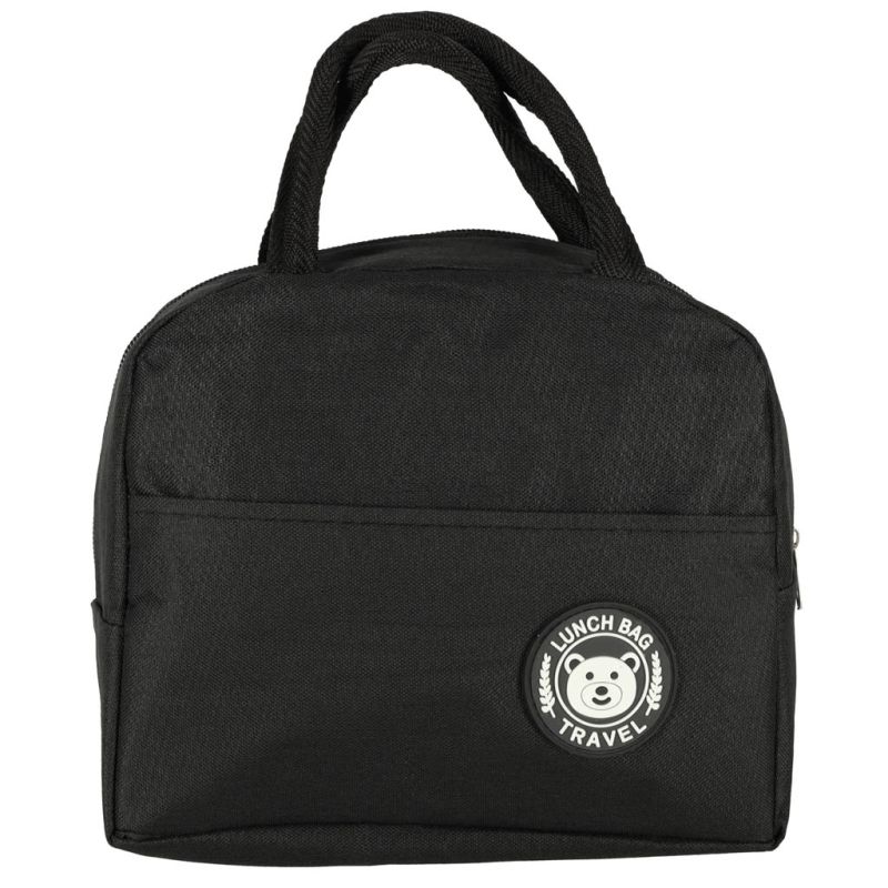 Torba termiczna na lunch jedzenie śniadaniowa izolacyjna lunch czarna - obrazek 3