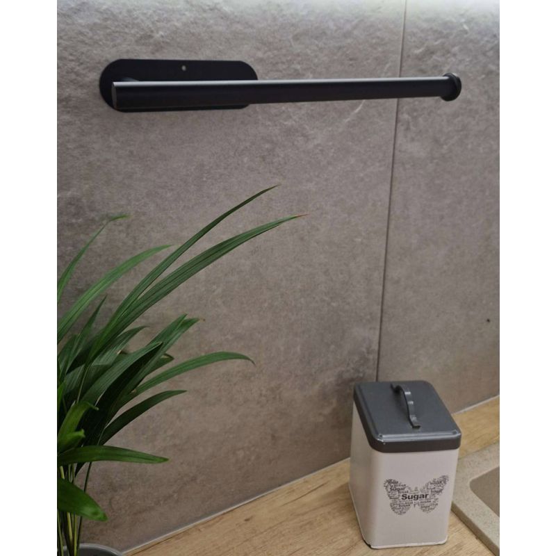 Uchwyt wieszak na papier ręcznik papierowy kuchenny taśma dwustronna mat loft czarny - obrazek 2