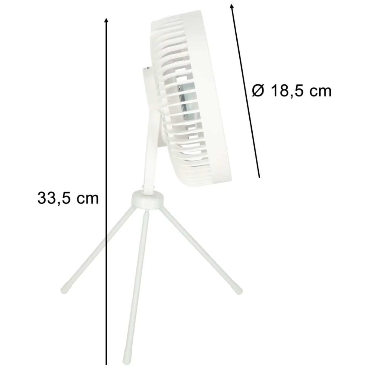 Wentylator biurkowy wiatrak stojący bezprzewodowy USB na pilot z lampką 4 poziomy mocy 18cm biały - obrazek 9