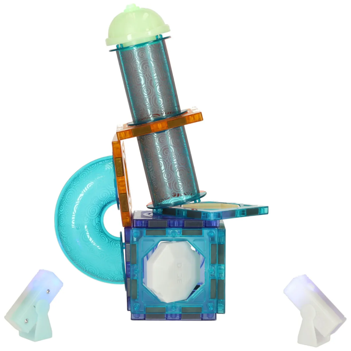Klocki magnetyczne konstrukcyjne marble tor kulkowy świecący 49 elementów - obrazek 2