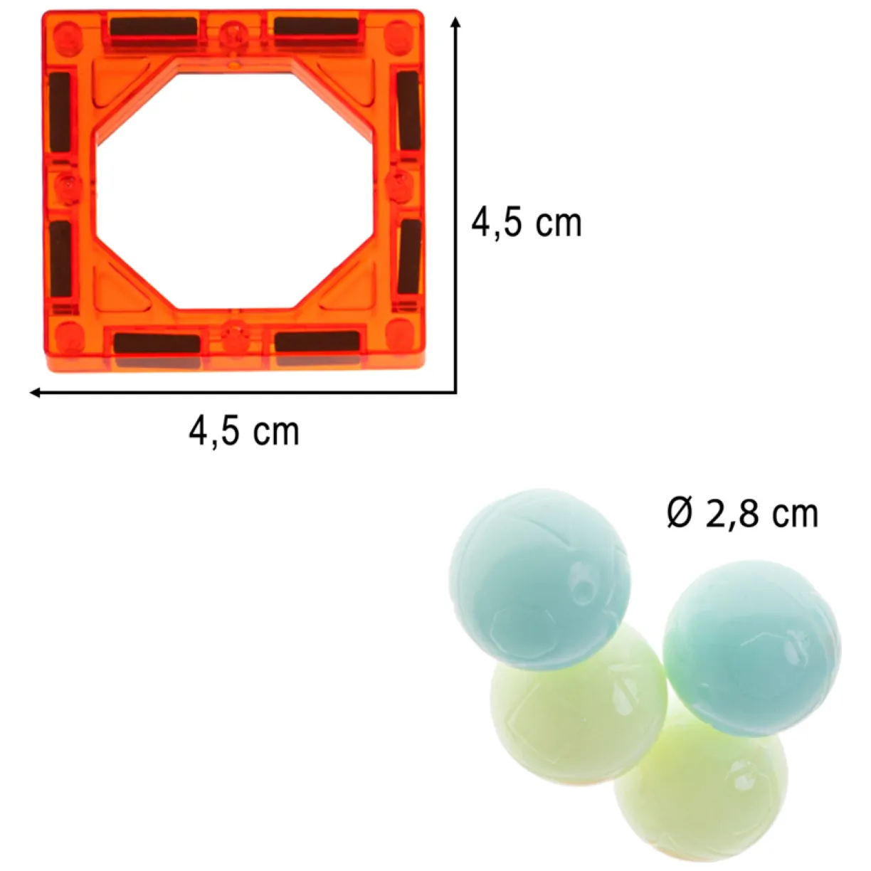 Klocki magnetyczne konstrukcyjne marble tor kulkowy świecący 49 elementów - obrazek 6